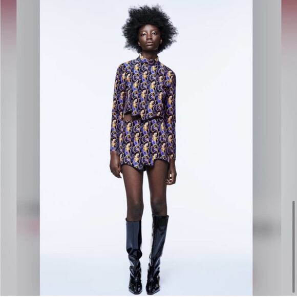 Zara Multicolor Patterned Top - Picture 8 of 13